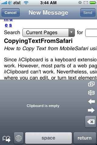 safari Sending the whole page to Safari.