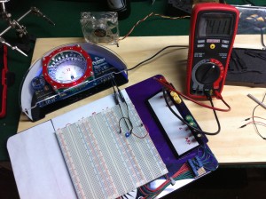 The Bulbdial Clock Bulbdial clock with breadboard and multimeter