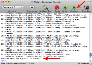 Console Console showing error